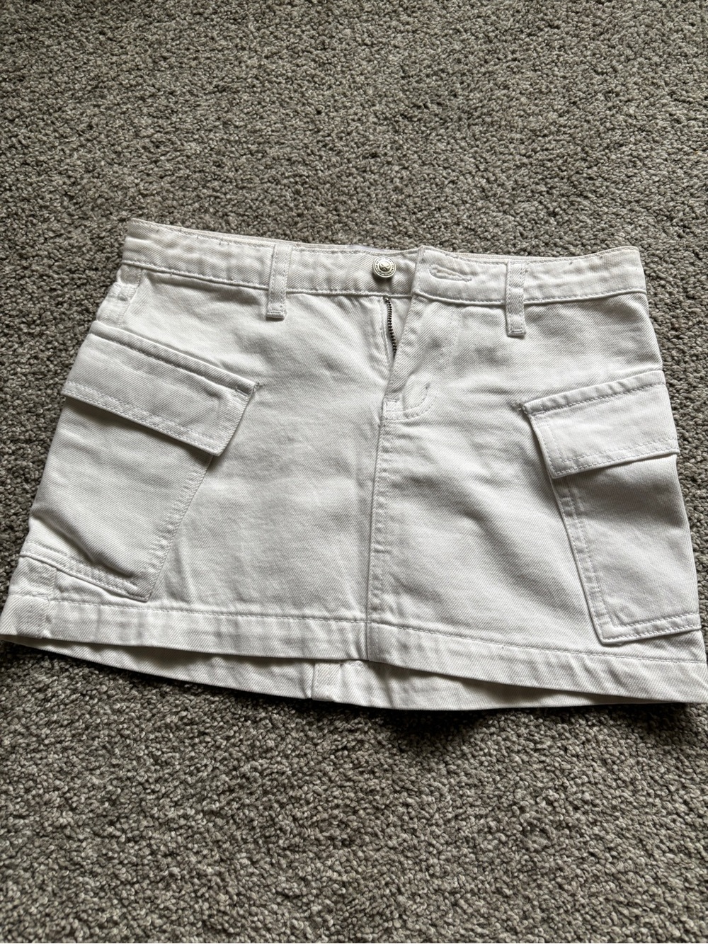 Princess Polly white Denim Mini cargo Skirt